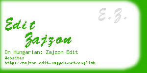 edit zajzon business card